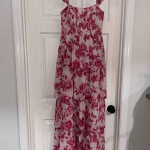 Revelry Pink and Cream Strappy Dress